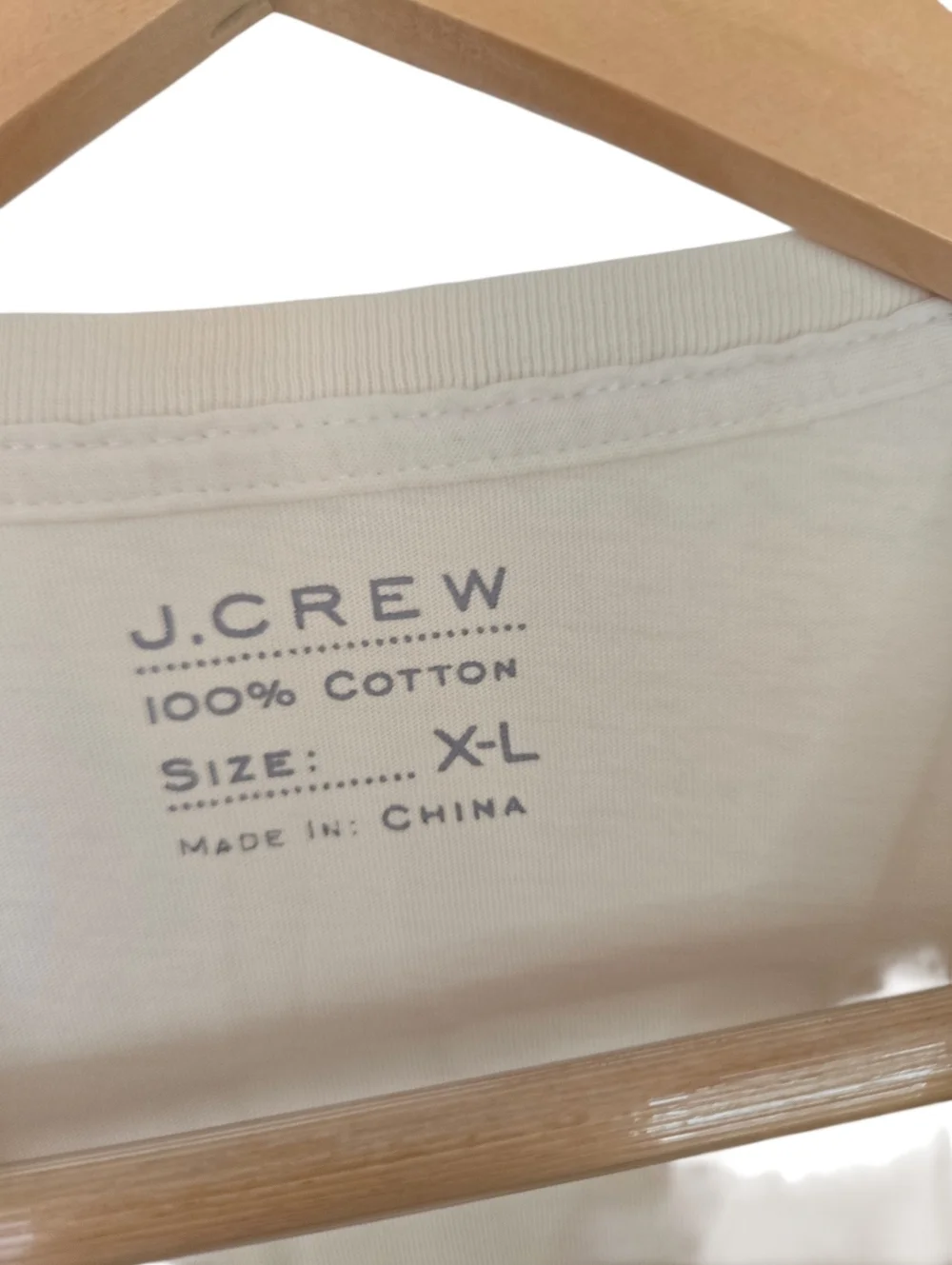 J.Crew Y2K Minimalist Graphic Tee XL Beige “Become Grand” Preppy Aesthetic